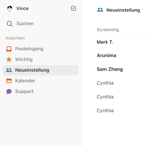 Ein Vorschaubild der Notion-Mail-App