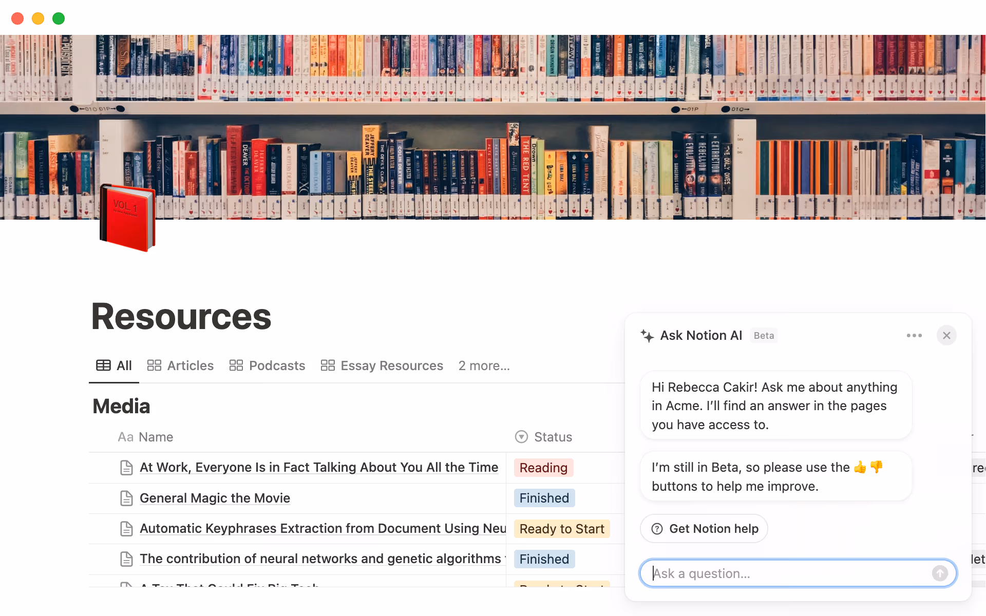 Click the sparkle in the bottom right to open Q&A. Alternatively, find Q&A in the search menu.