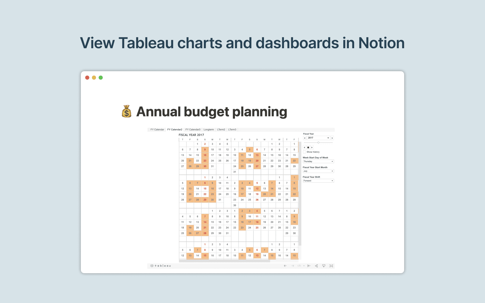 View Tableau charts and dashboards in Notion