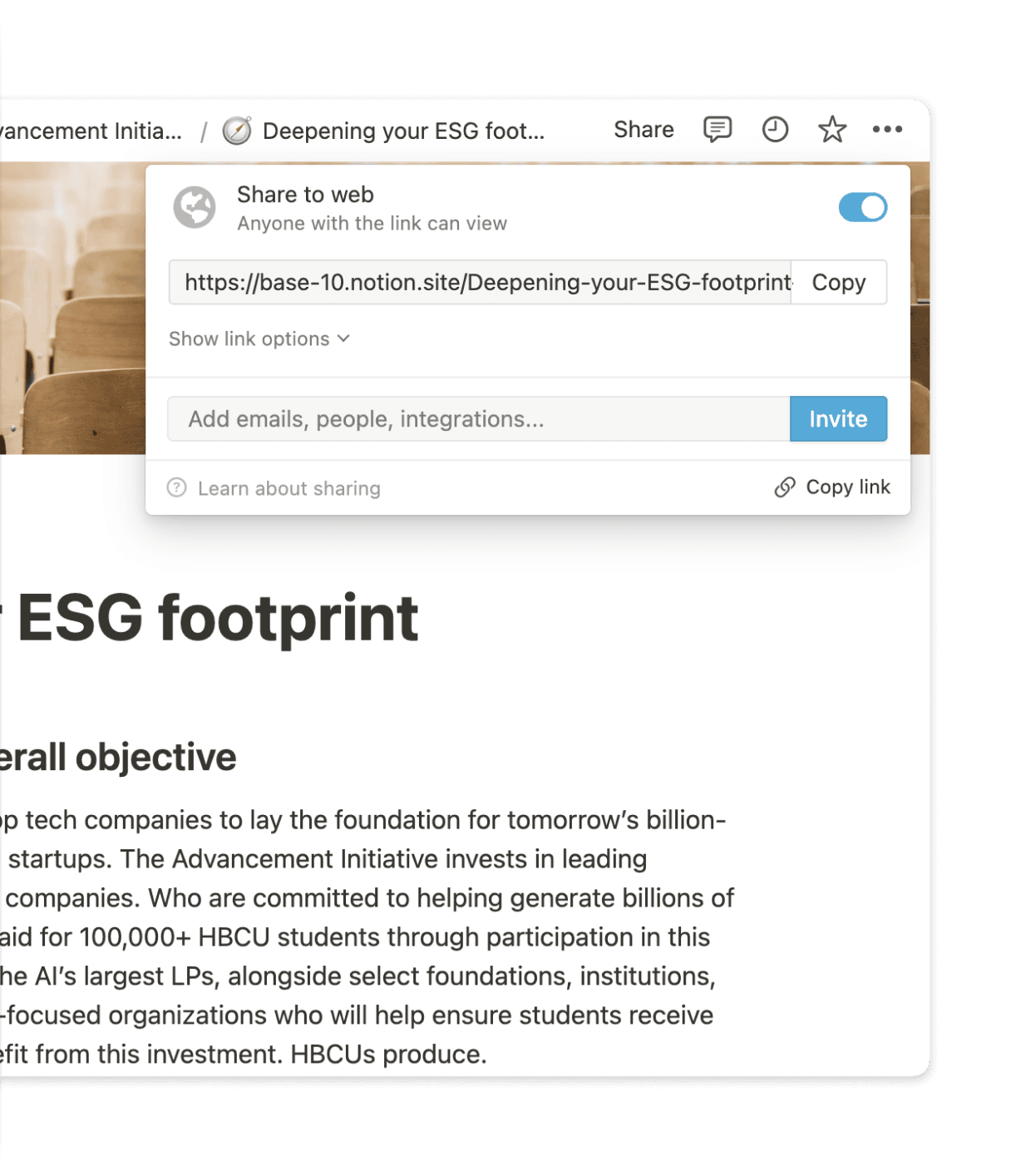 Notion templates make it easy to build documents that are polished, up-to-date, and easily shared with stakeholders.