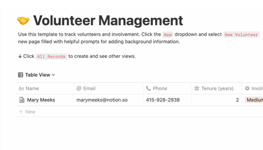 Gambar produk templat manajemen relawan