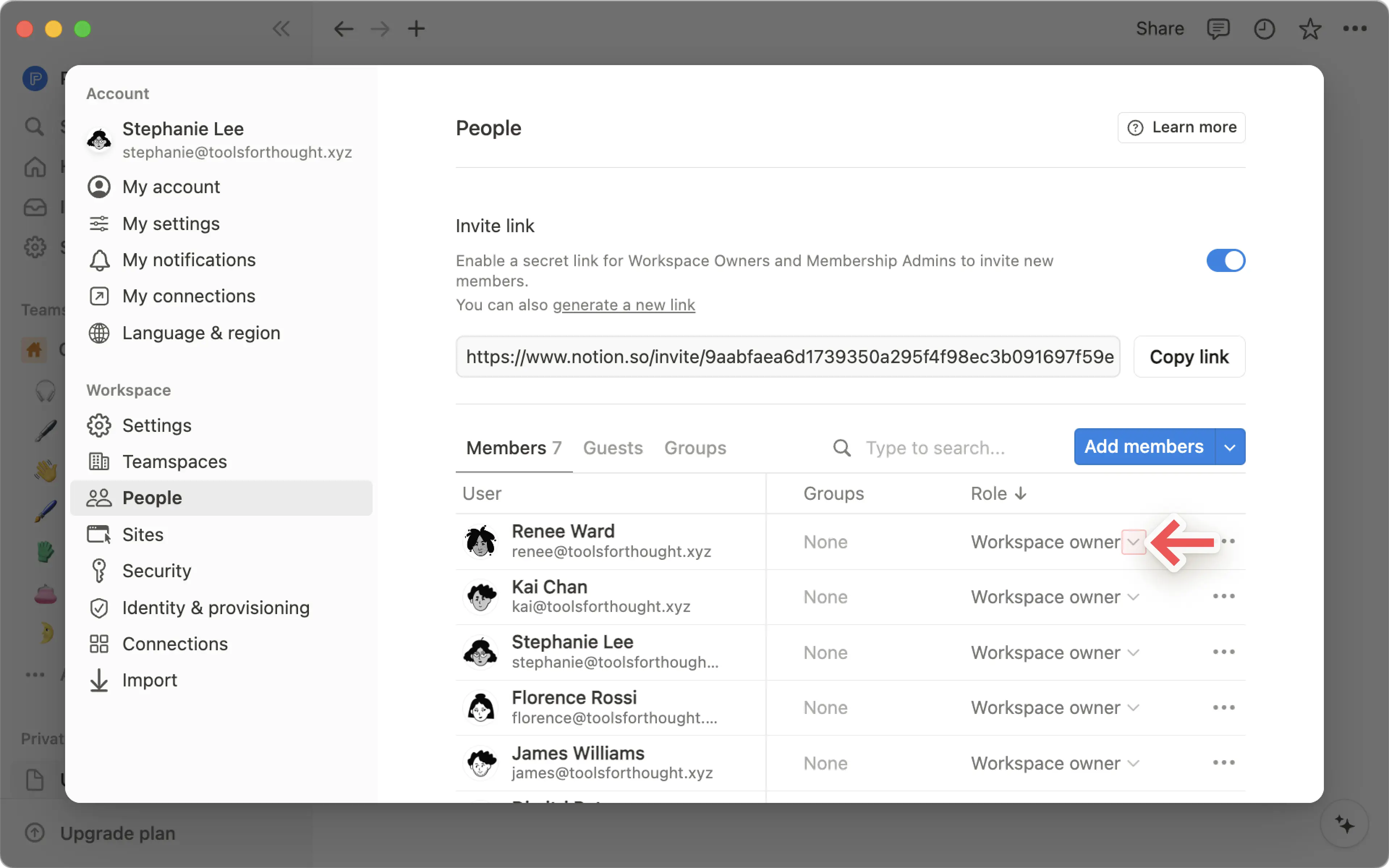 hc: change a member's role
