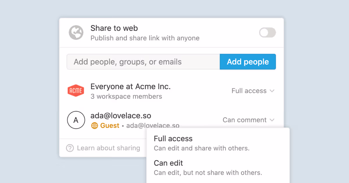 Sharing & permissions