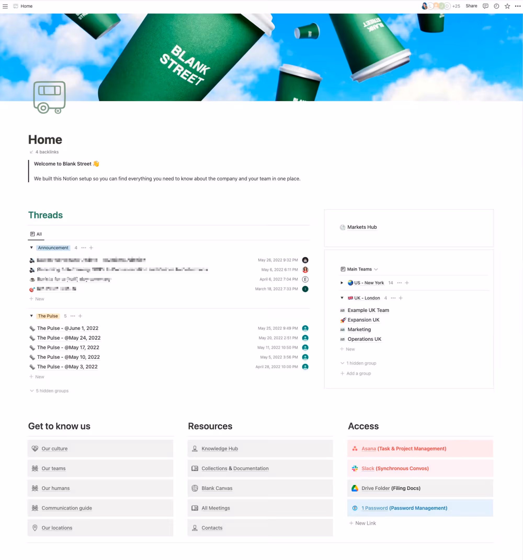 Blank Space's Notion workspace