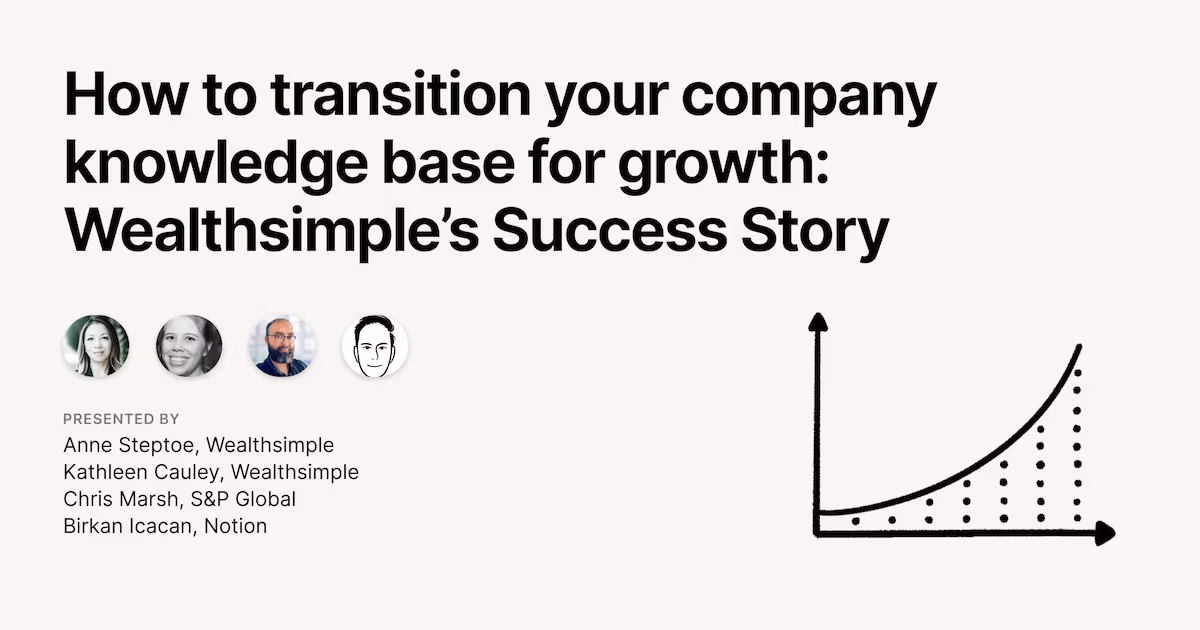 How to transition your company knowledge base for growth: Wealthsimple’s Success Story