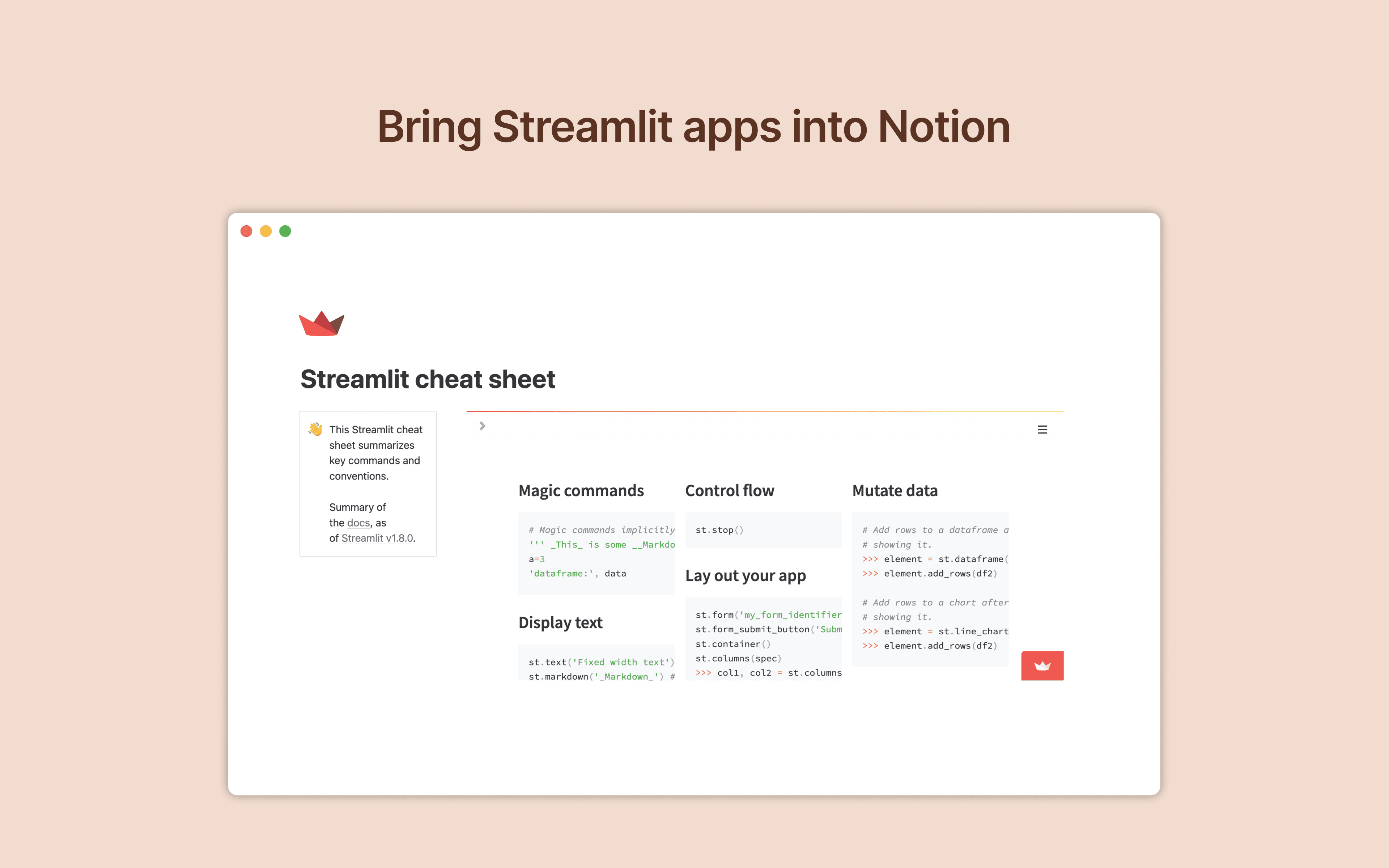 Bring Streamlit apps into Notion
