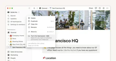 Configurer des espaces d’équipe pour votre organisation