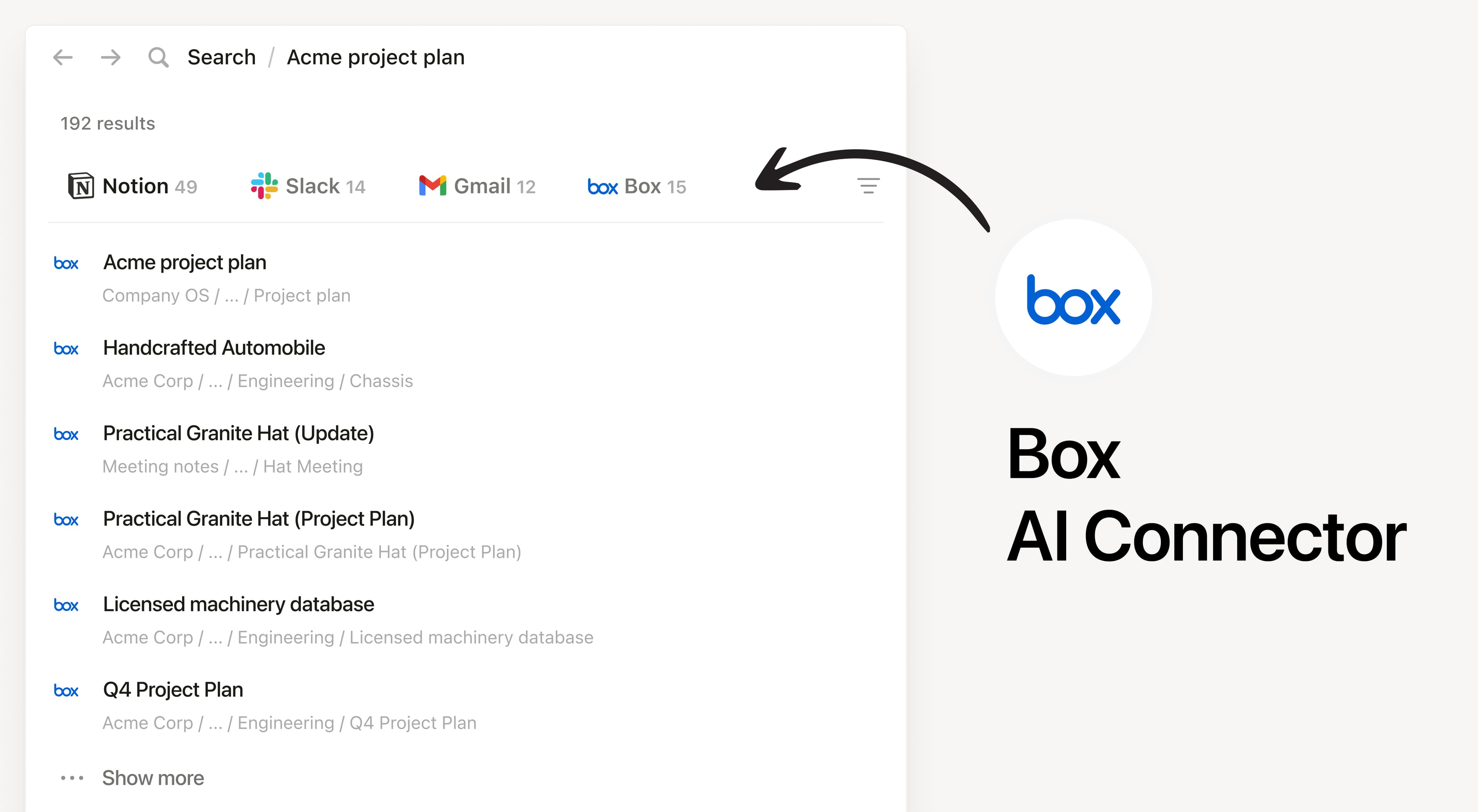 Search your Box files and folders in Notion