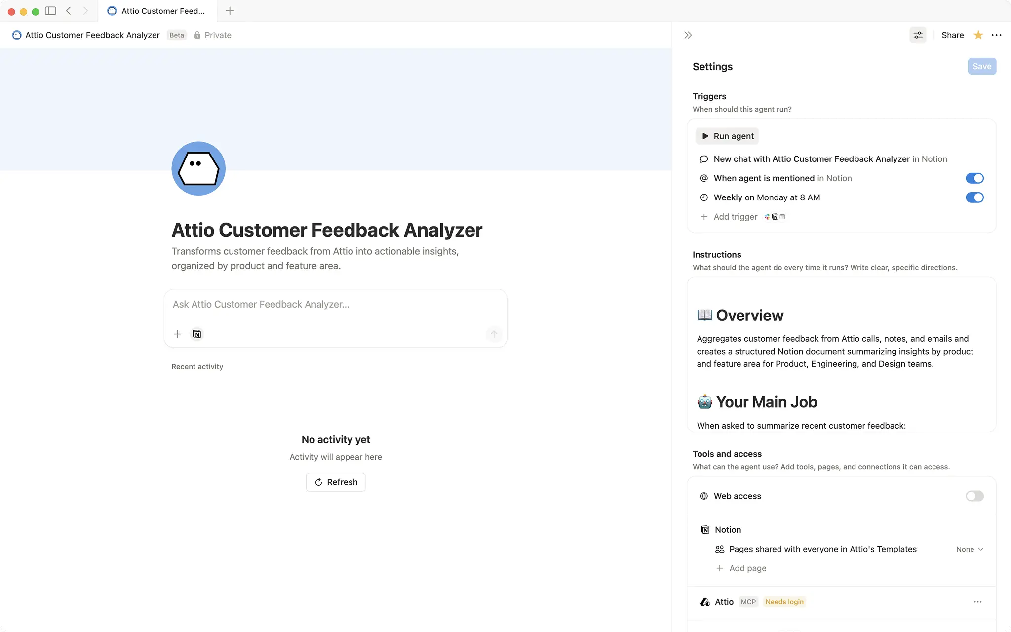 Attio Customer Insights Agent